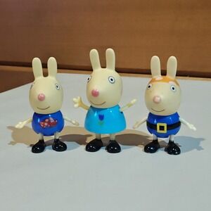 Peppa Pig Lot Of 3 Friends Richard Rabbit Pirate Rebecca Figure Toy Vintage 2003